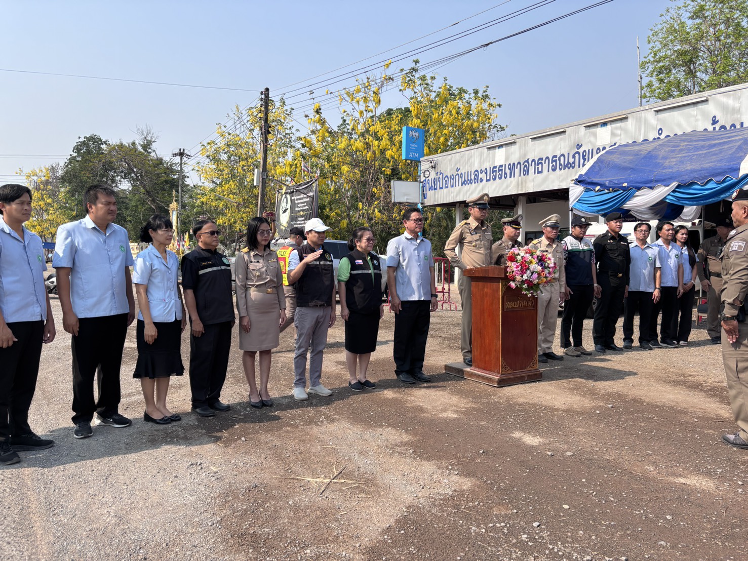 พิธีเปิดจุดตรวจหลักป้องกันและลดอุบัติเหตุทางถนนช่วงเทศกาลสงกรานต์ จุดตรวจที่ 2